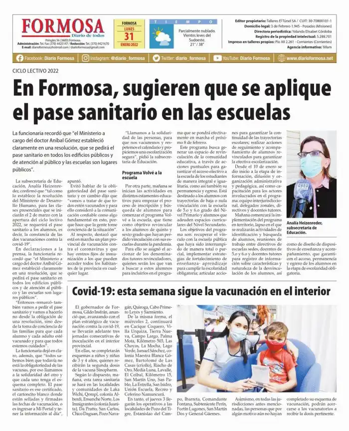 Tapa y Contratapa 31 de enero de 2022