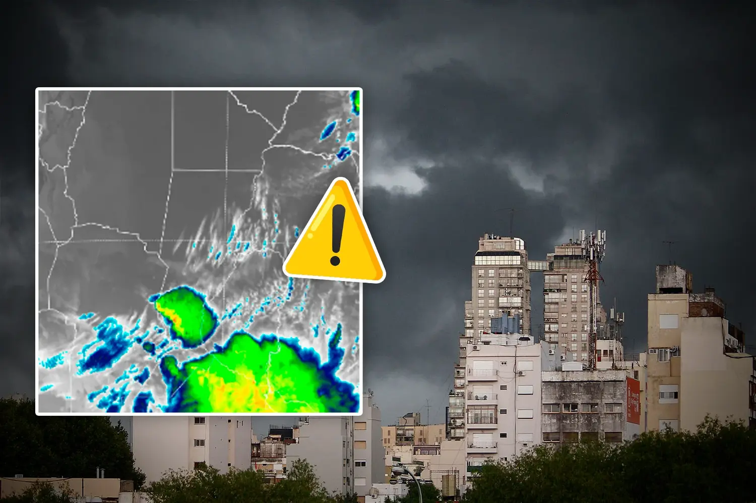 Aviso a corto plazo por tormentas severas para Castellanos y otros departamentos de Santa Fe