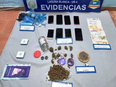 Desarticularon dos puntos de 
venta de drogas en Laguna Blanca