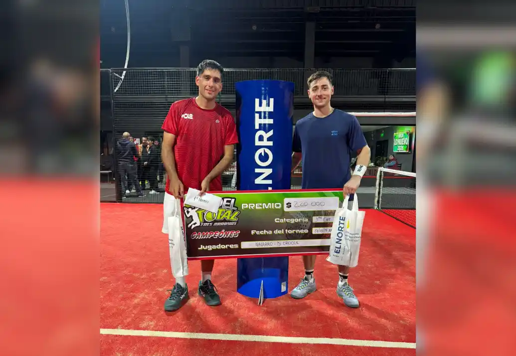 La dupla ganadora del torneo de Total Padel en Tercera, Navarro - Di Croce