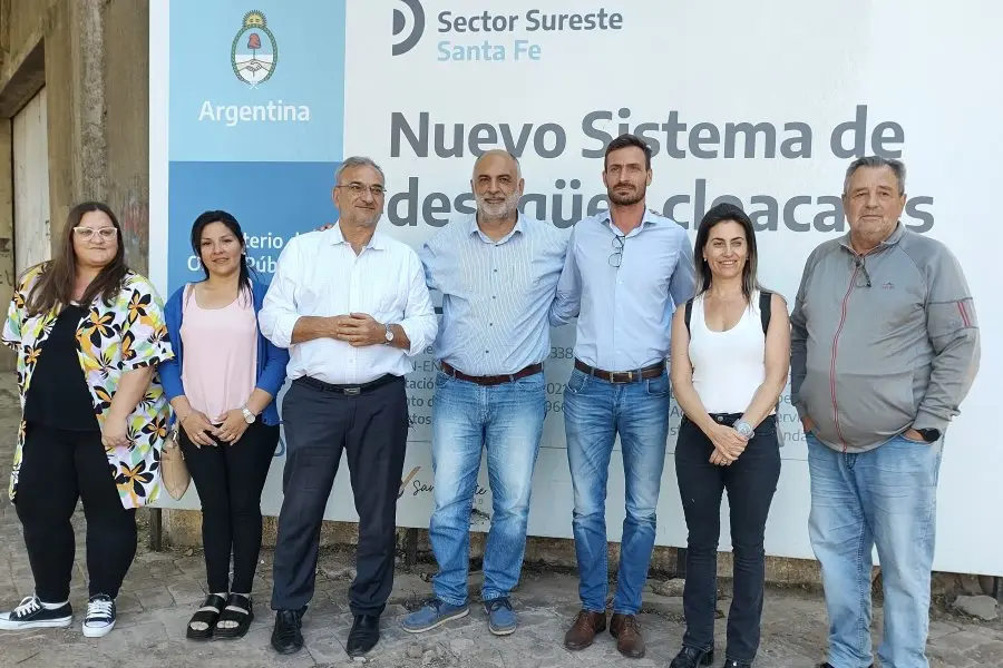 Funcionarios de ENOHSA recorrieron obras de cloacas en San Vicente y Sunchales