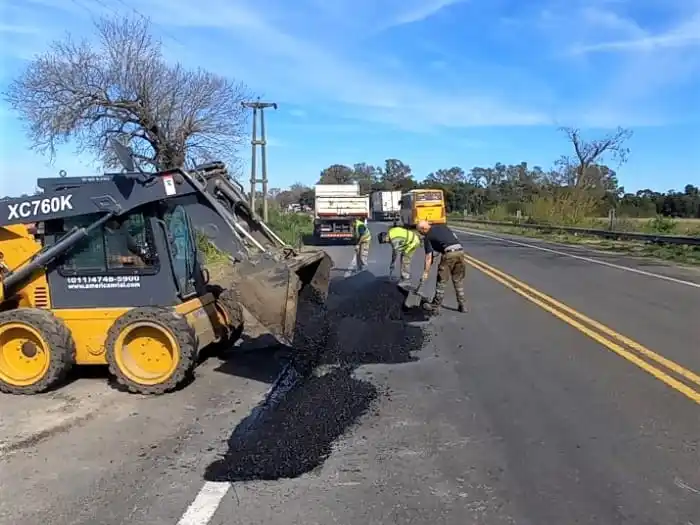 Las máquinas en plena tarea.