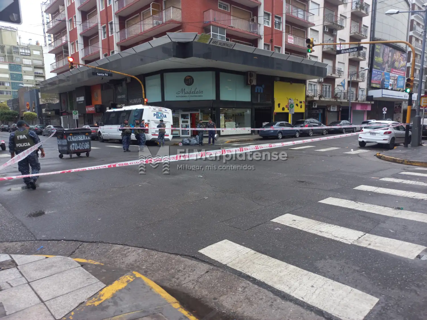 El hecho ocurrió en las inmediaciones de Santa Fe y Rivadavia.