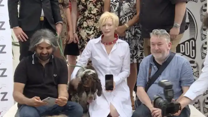 PALM DOG DE CANNES 2021 para los tres perros spaniel de la actriz Tilda Swinton