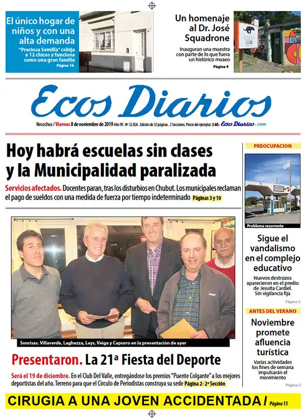Tapa del 8 de noviembre de 2019