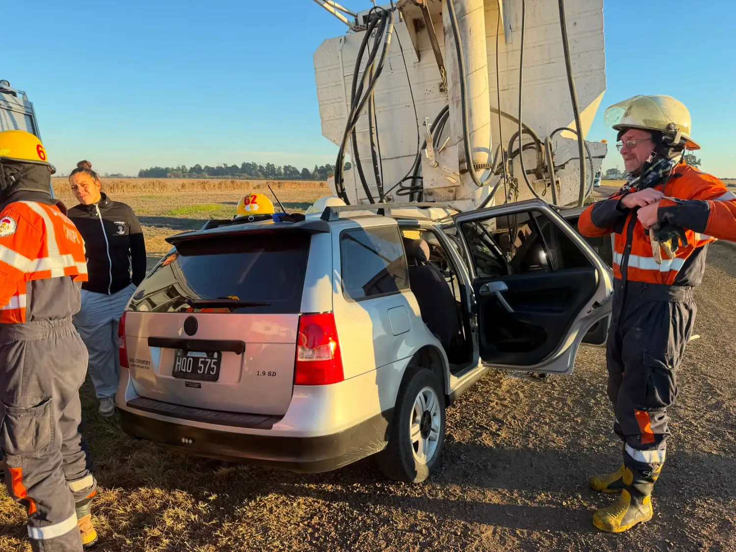 Un automovilista resultó herido tras chocar contra un acoplado sobre la Ruta 12, cerca de Crespo