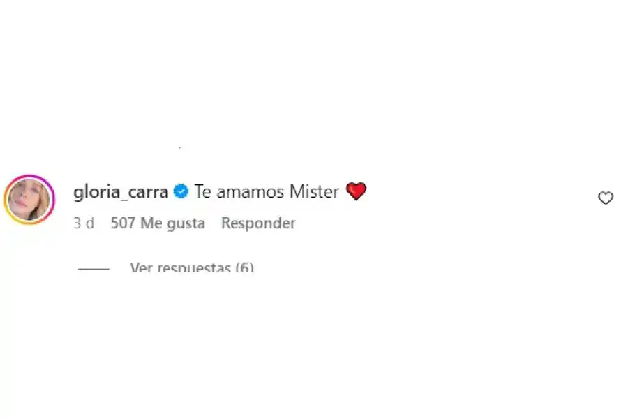 Gloria Carrá en Instagram