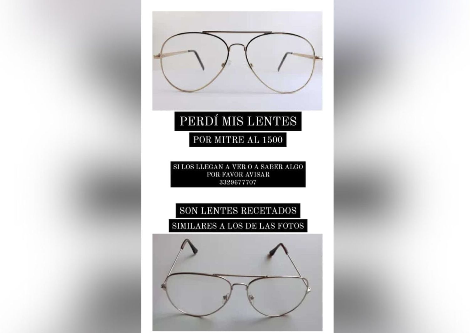 Ángeles extravió sus anteojos