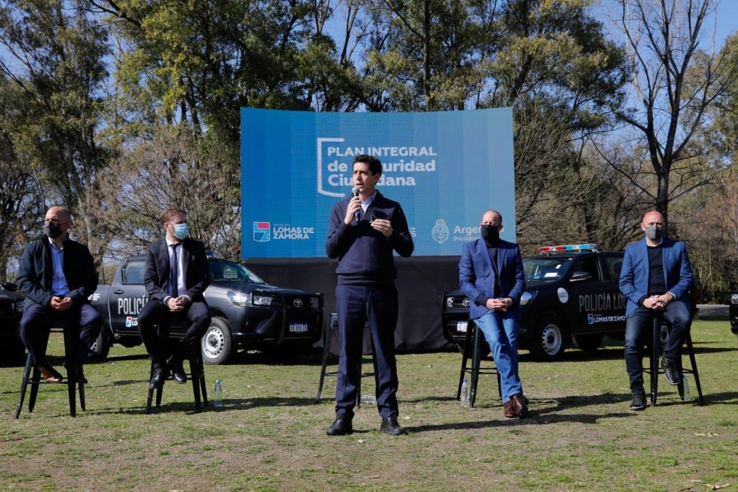 Lomas de Zamora: Martín Insaurralde y Wado de Pedro presentaron 47 nuevos patrulleros