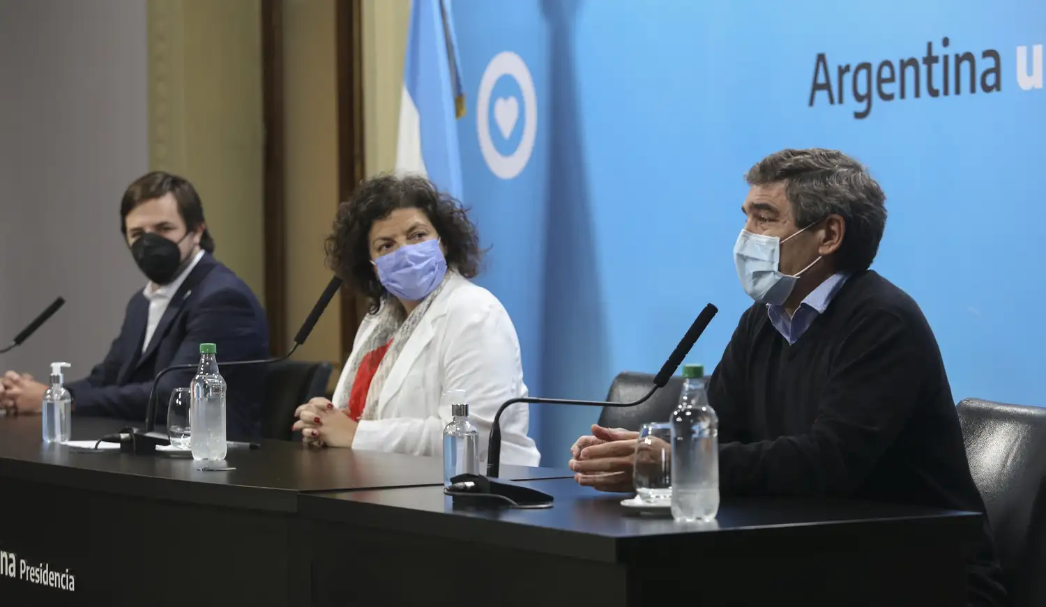 Los ministros de Salud, durante los anuncios.