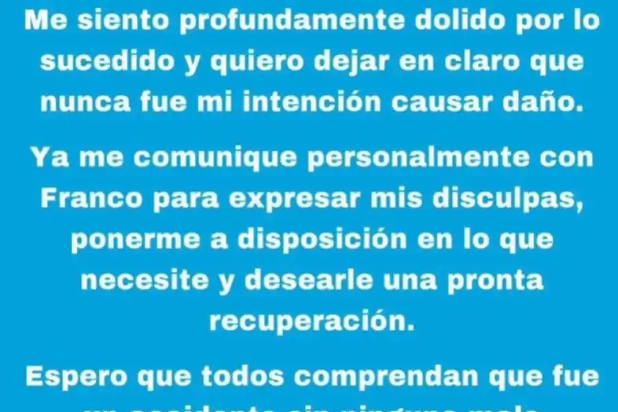 El posteo de Fuyana en sus redes sociales(IG)