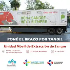 Llegará a la ciudad la unidad móvil provincial de extracción de sangre