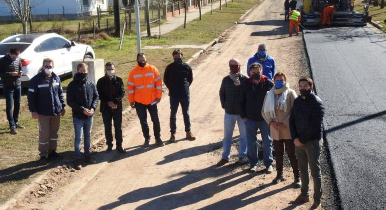 Comenzó la pavimentación en el casco urbano de Aldea San Antonio