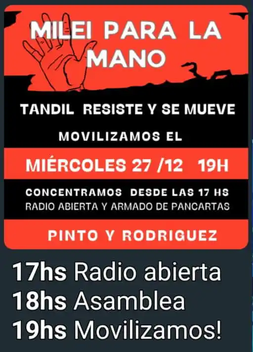 Milei para la mano