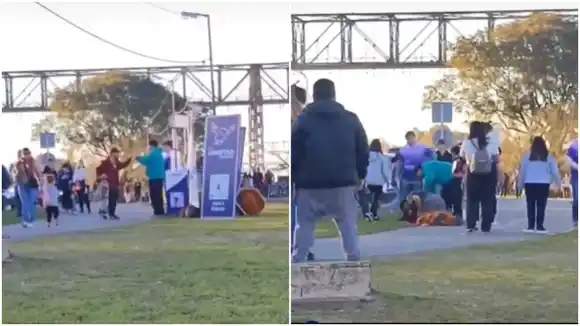 Video: militantes de La Libertad Avanza protagonizaron una violenta pelea a golpes en plena costanera de Zárate