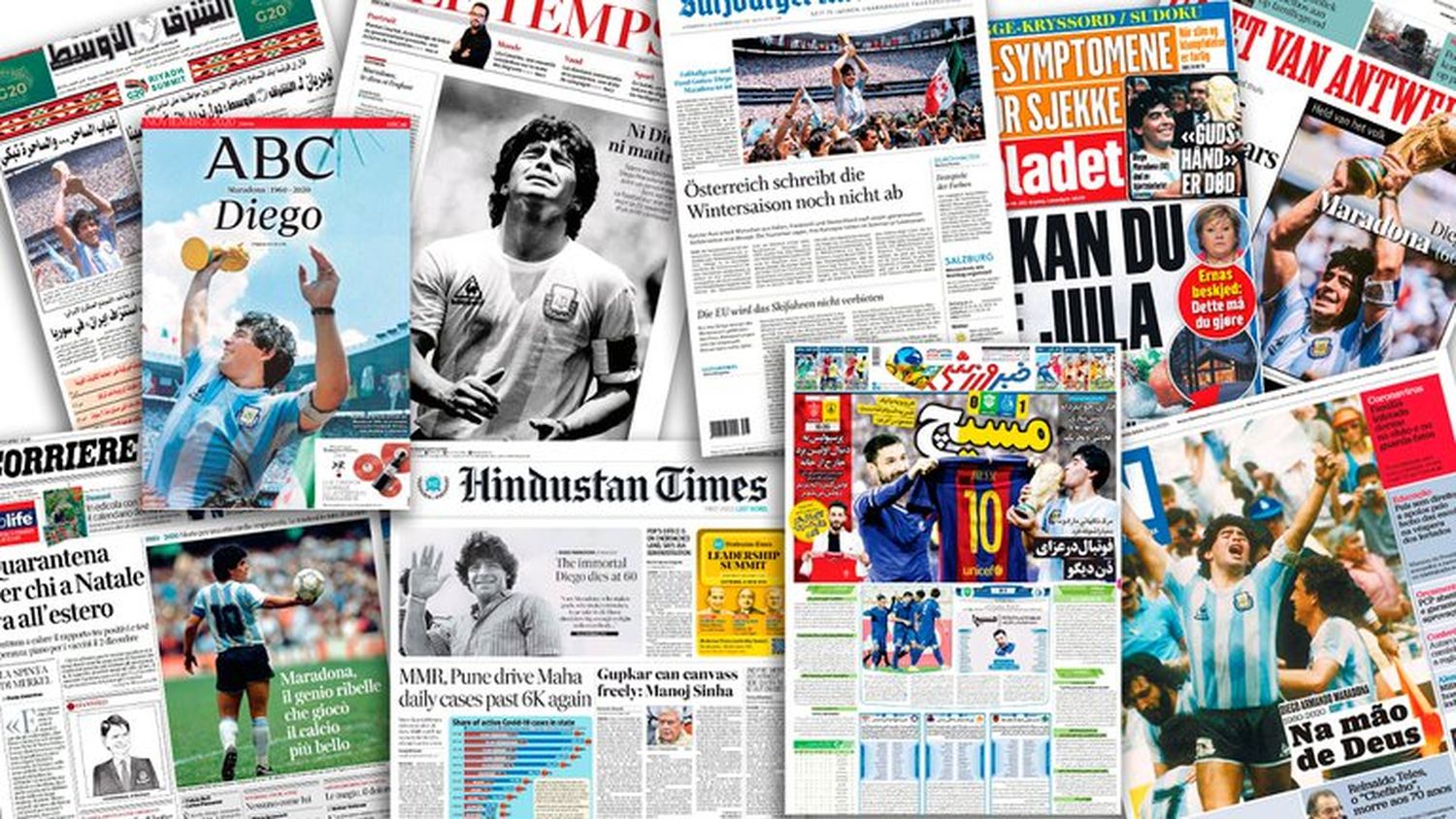 Así despidieron los diarios del mundo al 'D10S' del fútbol