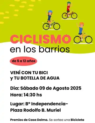 Las bicis vuelven al barrio: nueva jornada de “Ciclismo en los Barrios” en Rafaela
