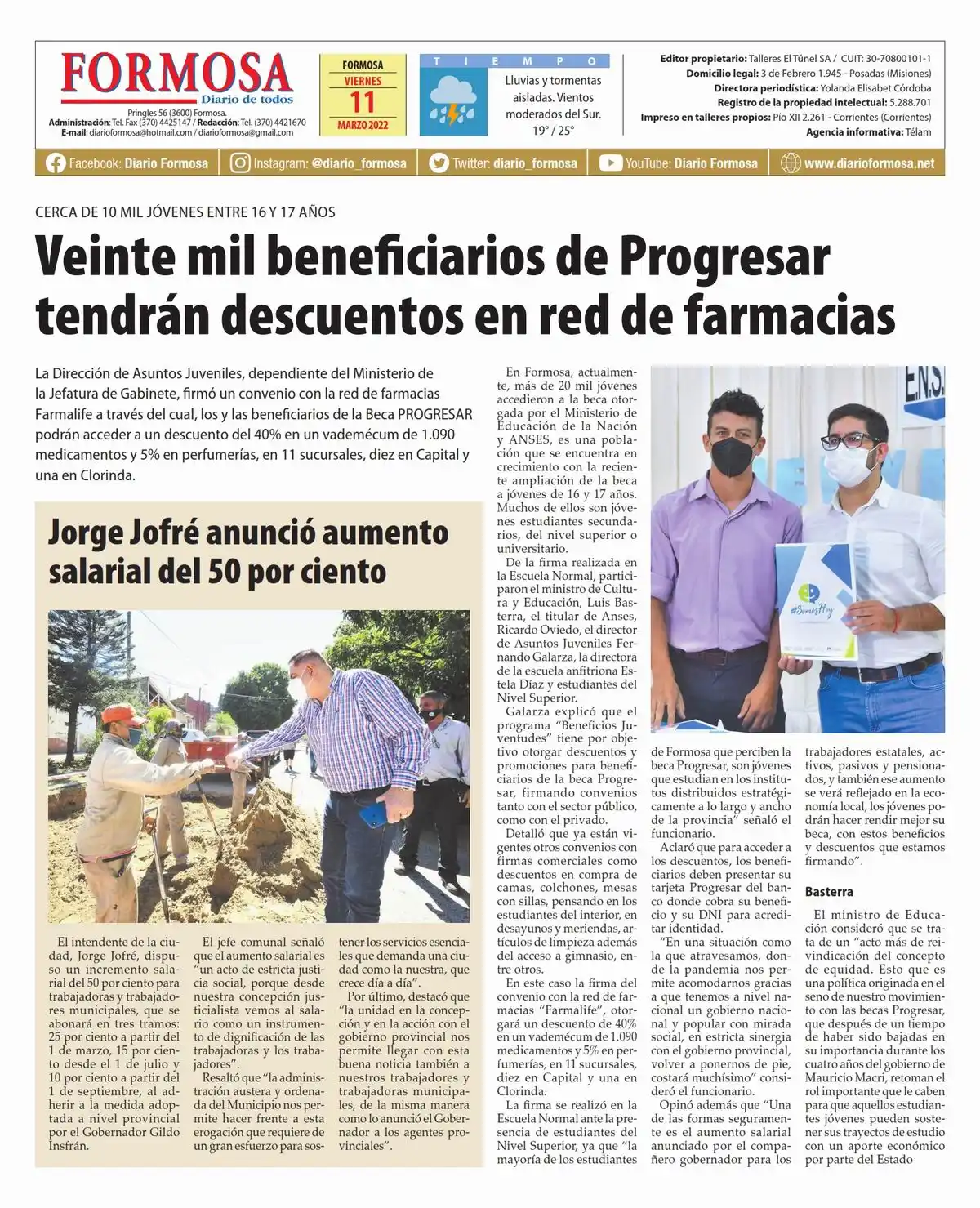 Tapa y Contratapa 11 de marzo de 2022