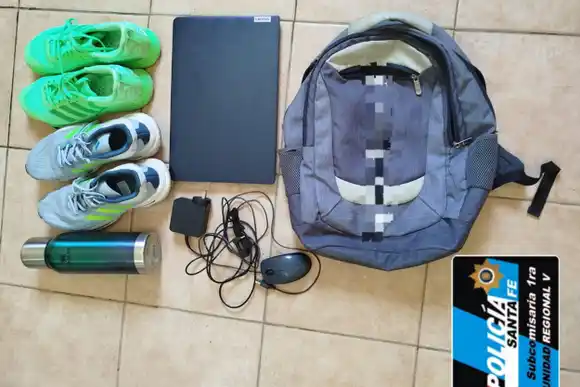 Rompió un vidrio y se metió a una casa a robar: se llevó una notebook, zapatillas y una mochila