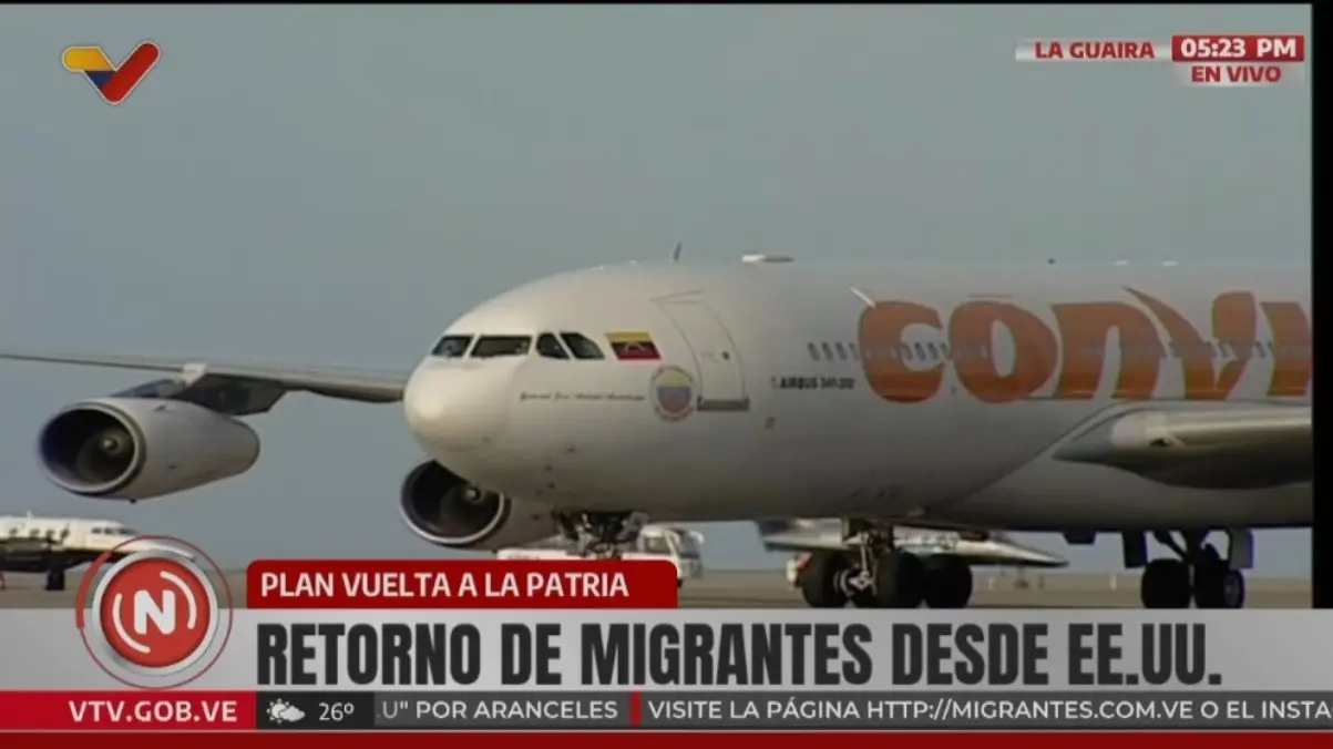 SEGUNDO VUELO DEL DÍA: llegaron otros 198 migrantes venezolanos provenientes de Texas, con escala en Honduras