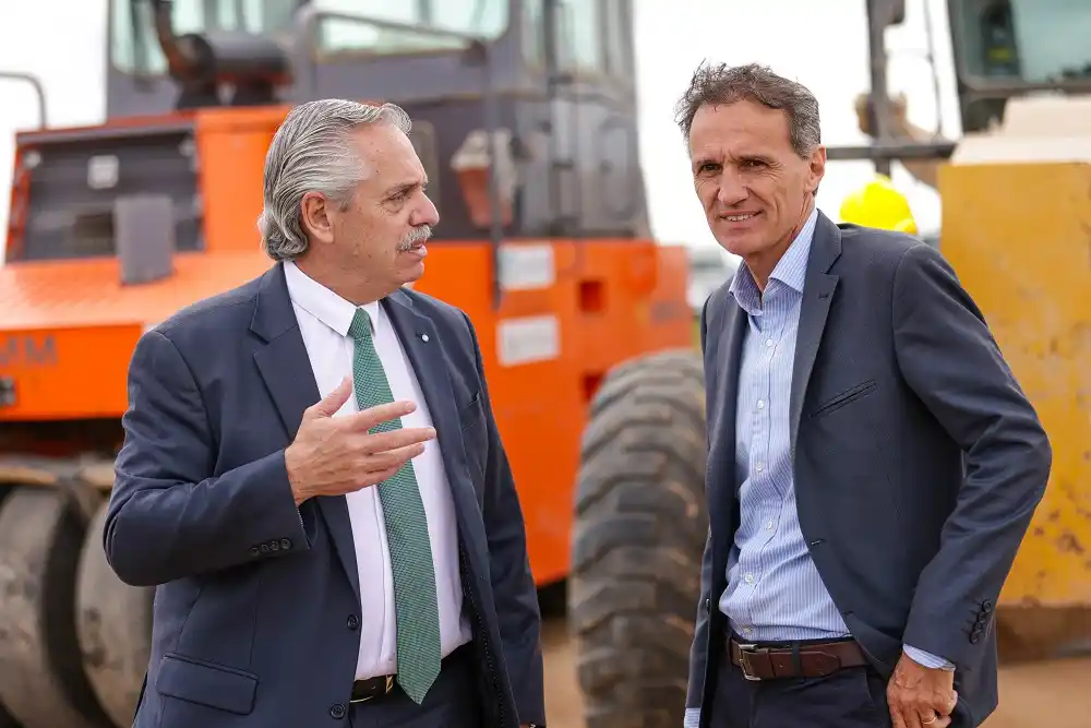 Alberto Fernández junto al ministro Gabriel Katopodis.