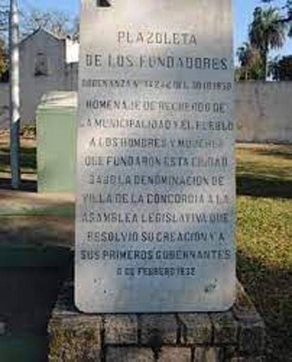 Mañana se realizará el acto en homenaje  a los fundadores de Concordia