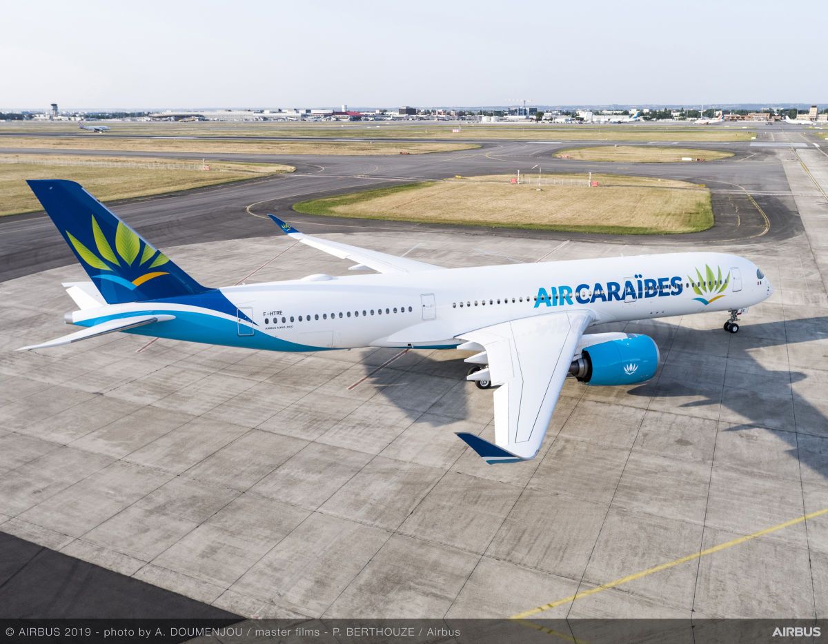 El último Airbus A350-900 recibido de Air Caraibes. Foto: Airbus