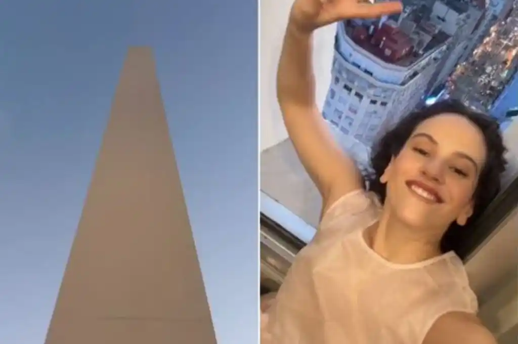 Rosalía visitó el Obelisco