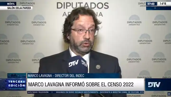 Marco Lavagna presentó ante Diputados un informe del INDEC sobre los avances en el Censo 2022