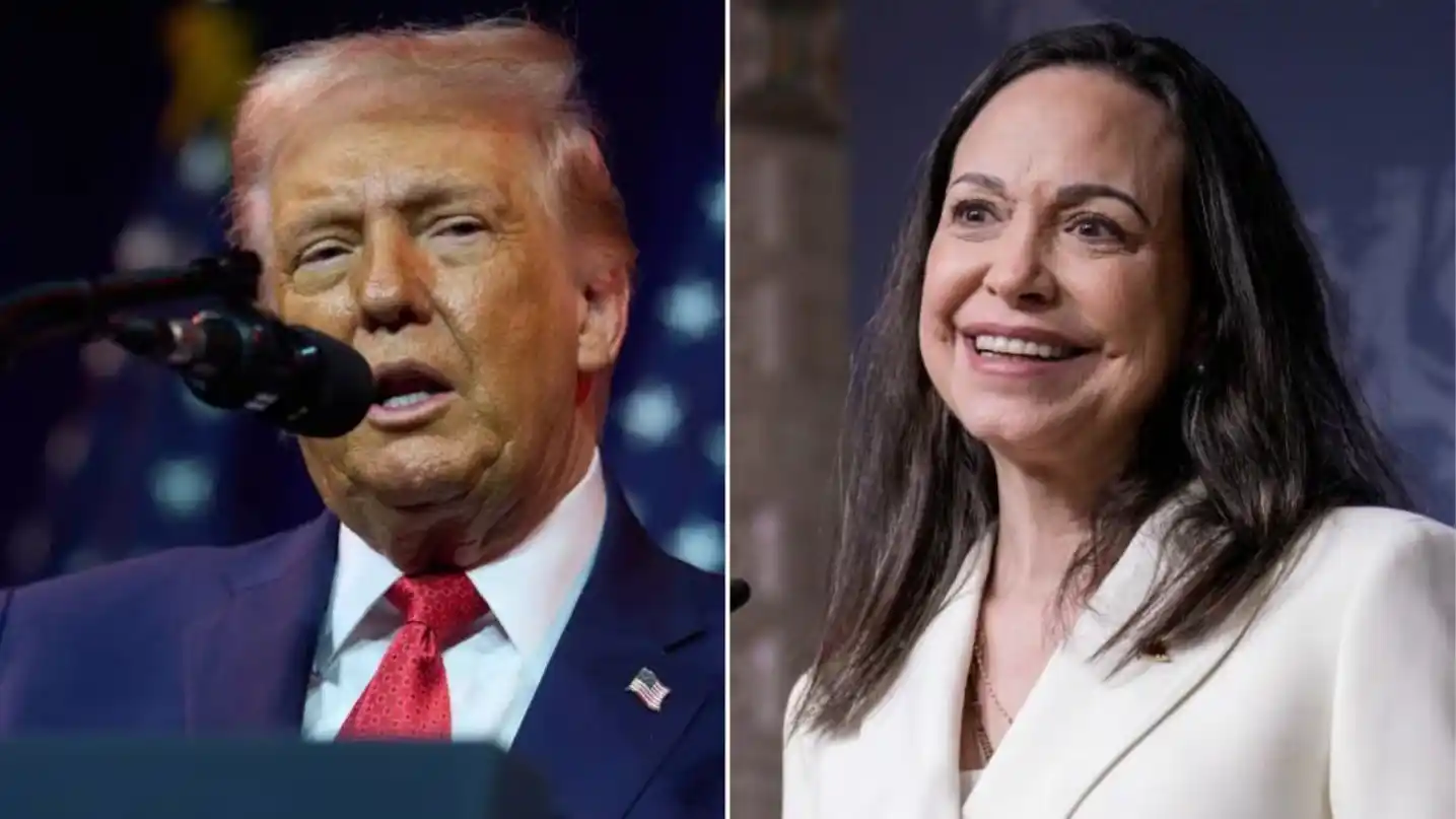 Donald Trump se reunirá con María Corina Machado. (Fotos: AP/Evan Vucci y EFE)