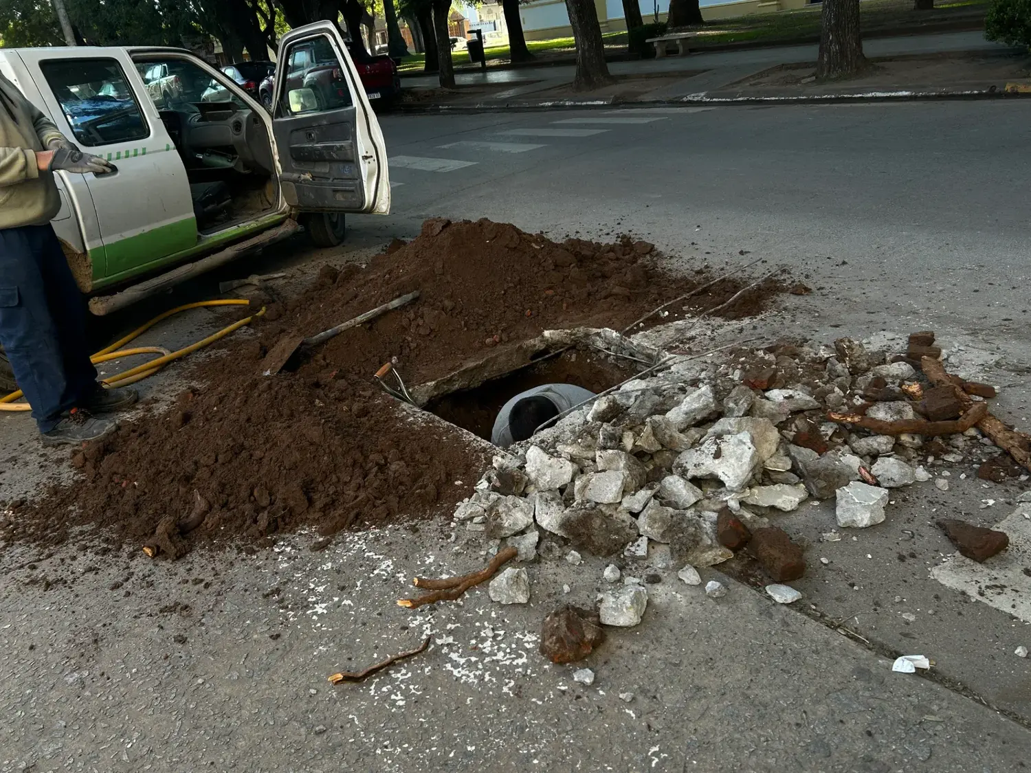 El tránsito en la zona está cortado.