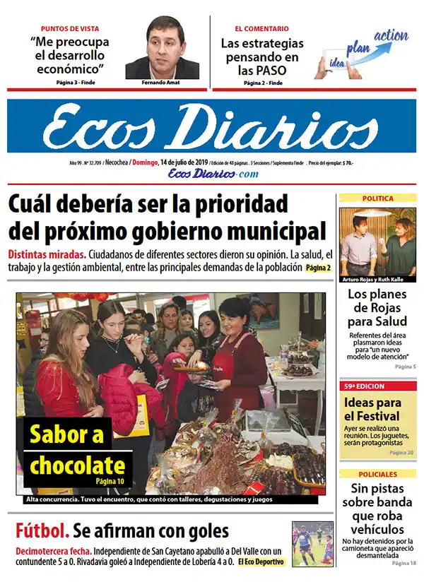 Tapa del 14 de julio de 2019