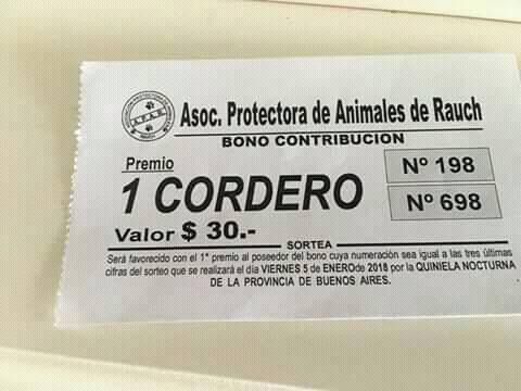 En Rauch buscan recaudar fondos para una protectora de animales y rifan un cordero