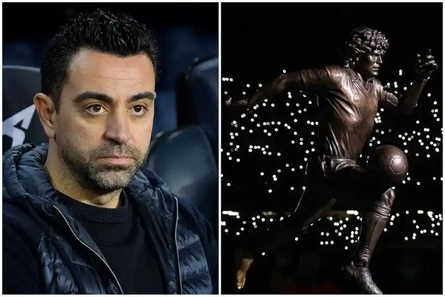 Imperdonable: la falla que encontró Xavi Hernández en una estatua de Maradona