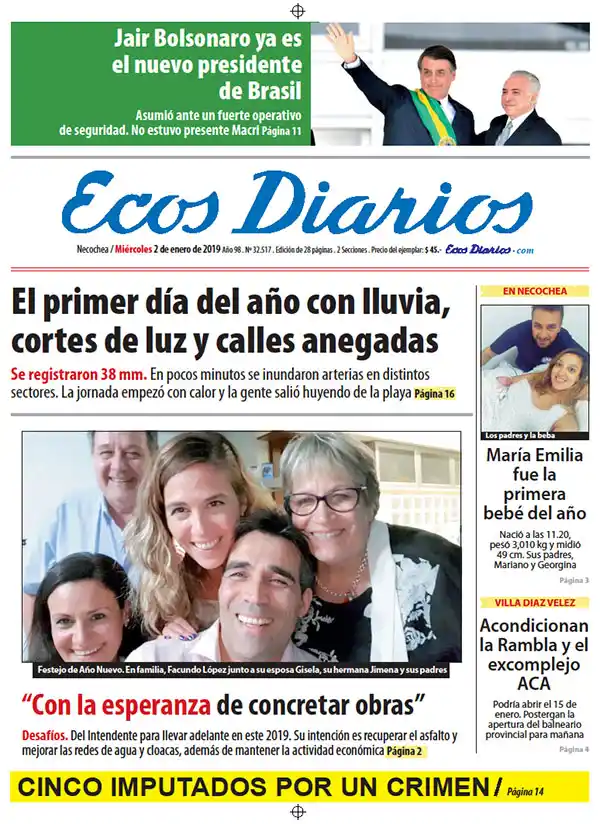 Tapa del 2 de enero de 2019