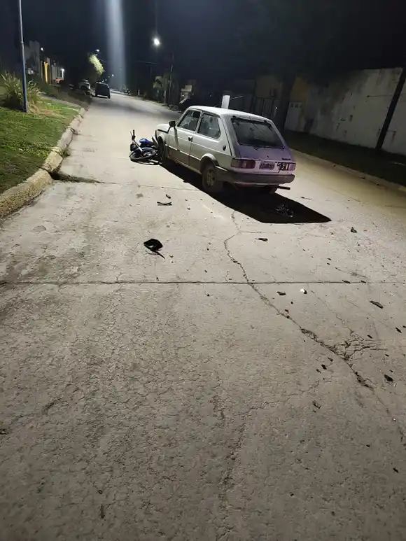 San Cristóbal: motociclista derivado a Rafaela tras un choque con un automóvil