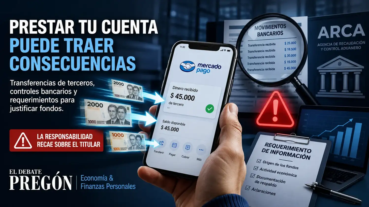 Prestar una cuenta bancaria o Mercado Pago: un favor que puede generar problemas-Por Alejandro Navarro