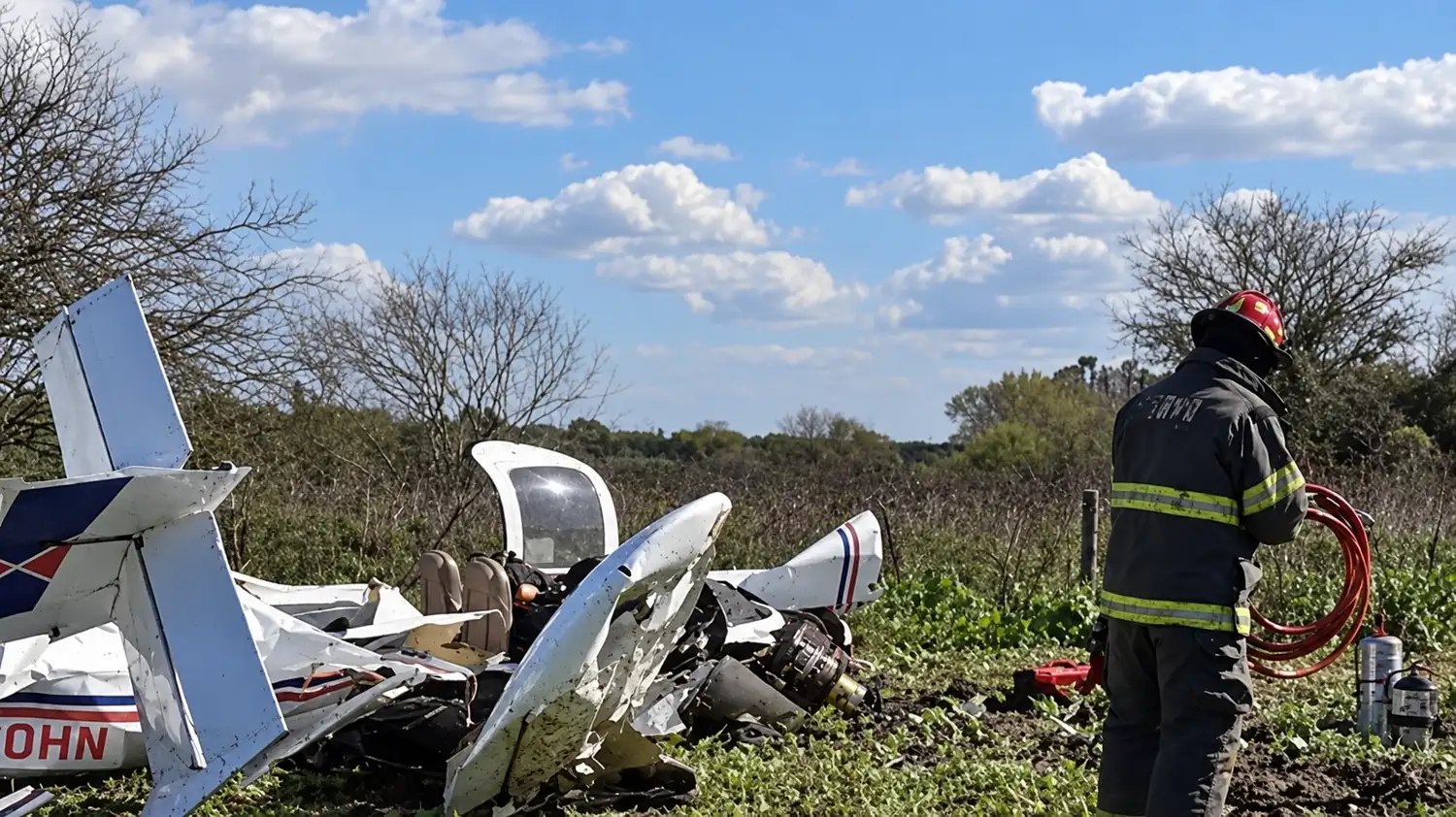 Cayó una avioneta fumigadora cerca de Perdices: el piloto quedó internado