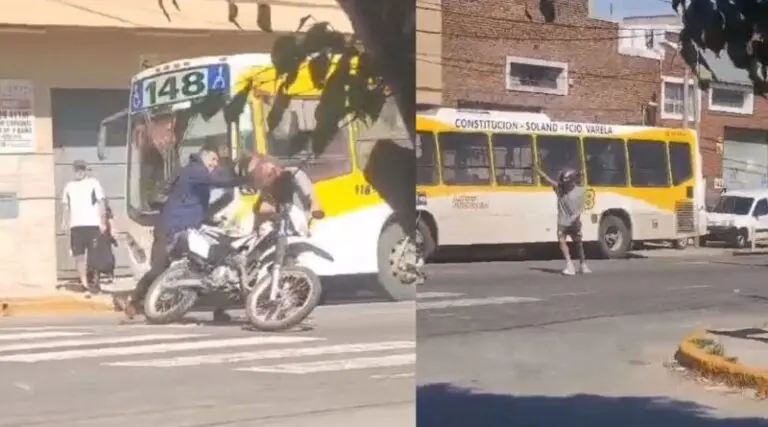 El momento del asalto para robar una moto