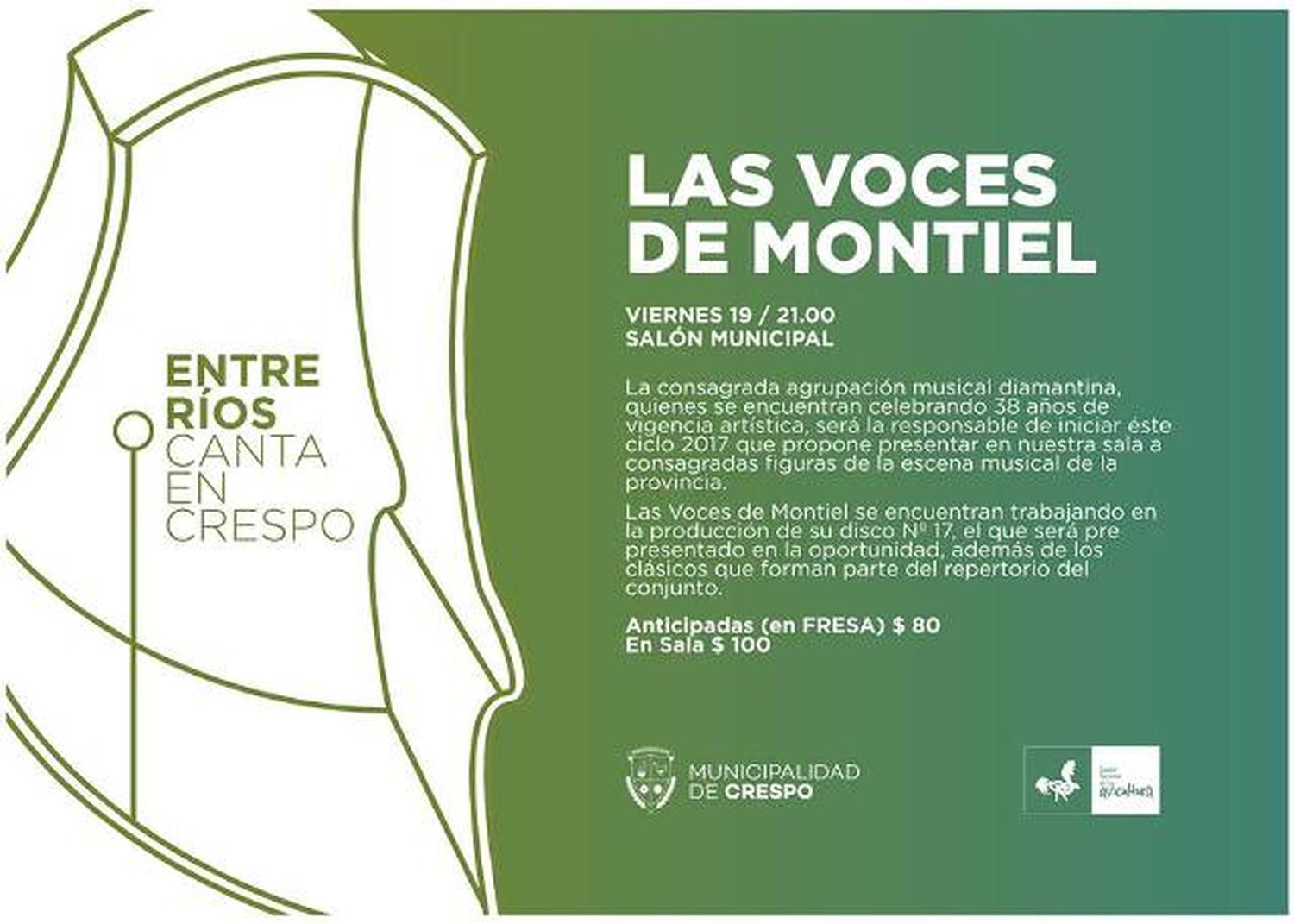 Hoy comienza el Ciclo ‘Entre Ríos canta en Crespo’