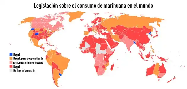 Conocé el mapa mundial sobre el consumo de marihuana 