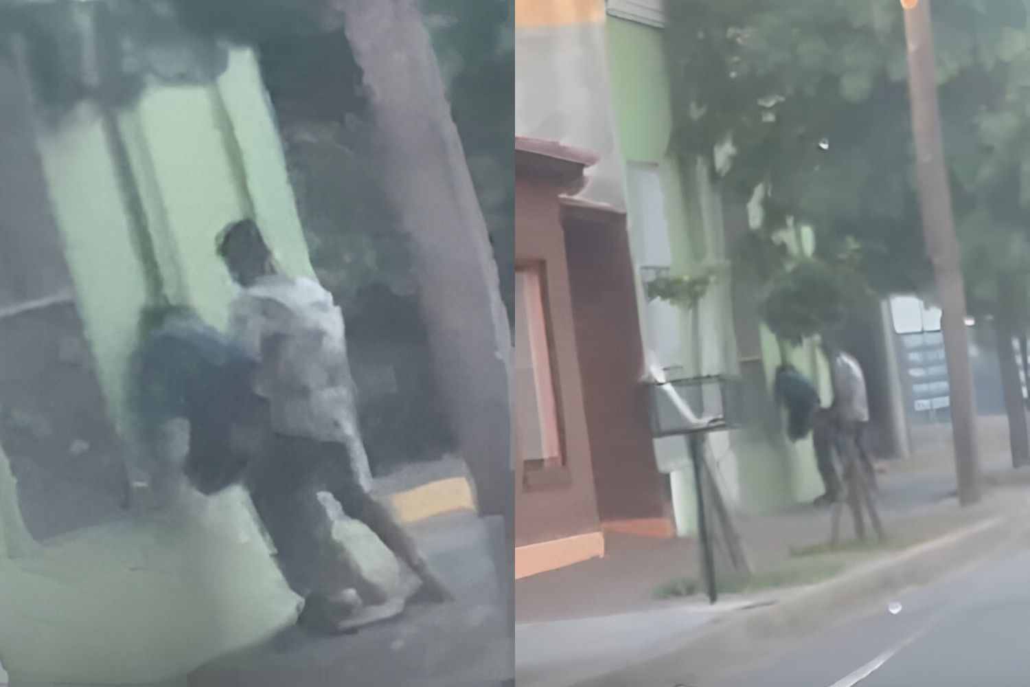 Sexo en la vía pública: una pareja fue filmada frente a la escuela Normal