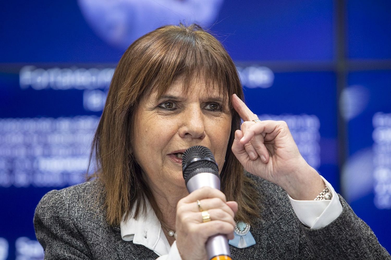 Patricia Bullrich durante la conferencia de prensa que ofreció ayer.