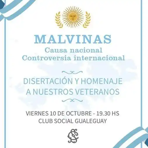 Homenaje a Veteranos de Malvinas en el Club Social de Gualeguay con destacada disertación