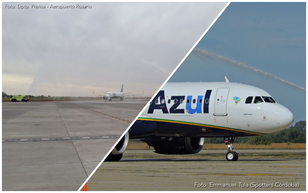 Azul Linhas Aéreas desembarcó en Córdoba y Rosario