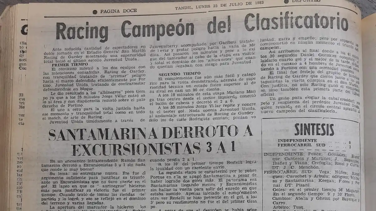 Parte de la cobertura de este Diario en 1983.