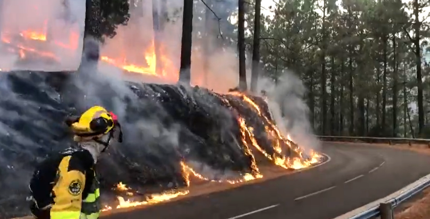 El fuego comenzó en los montes de Arafo,