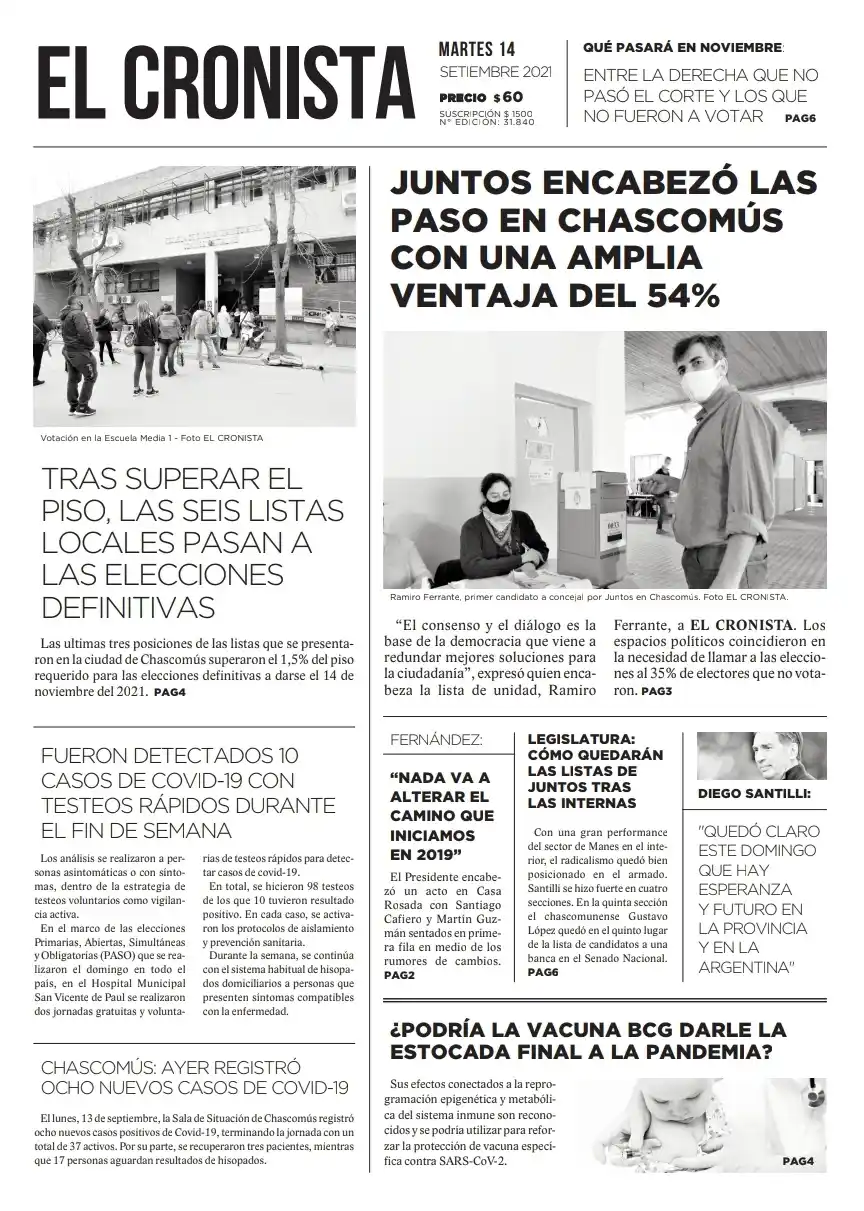 Tapa 14 setiembre 2021