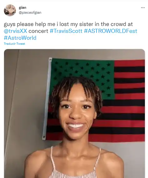 Algunos usuarios buscan a sus familiares luego del Astroworld Fest. Foto Twitter