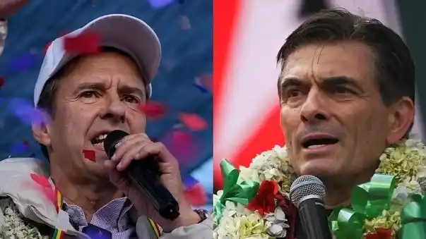 Los candidatos Jorge Quiroga y Rodrigo Paz, durante la campaña.